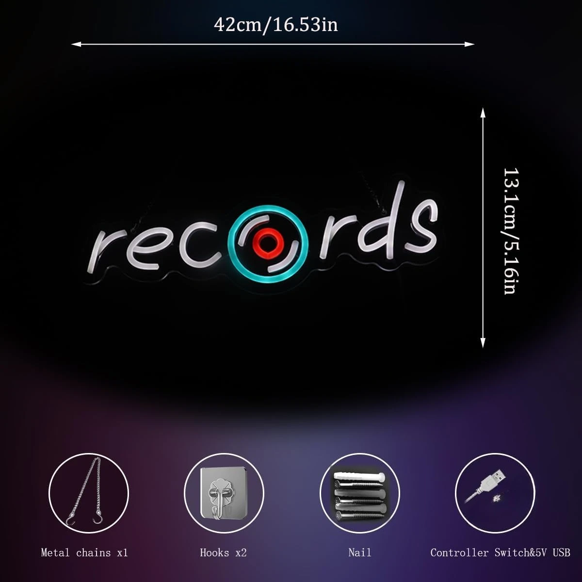 سجلات النيون USB بالطاقة LED عكس الضوء LED ضوء النيون لغرفة النوم ClubMusic Show استوديو رجل الكهف ديكور هدية شخصية #2