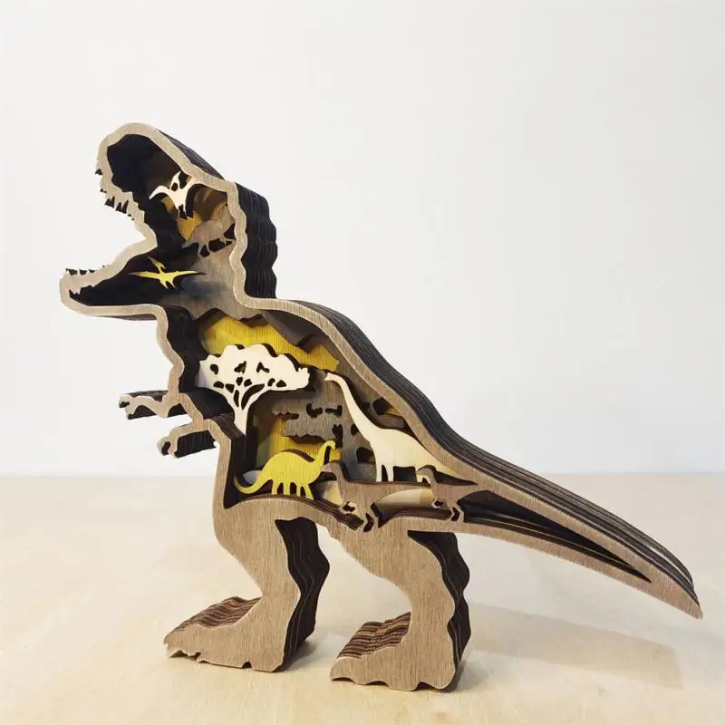 Creative Fox Carved Wooden Miniatures Model Animal Statues With LED Carving Fox Wooden Crafts Christmas Gifts For Home Decor image 6