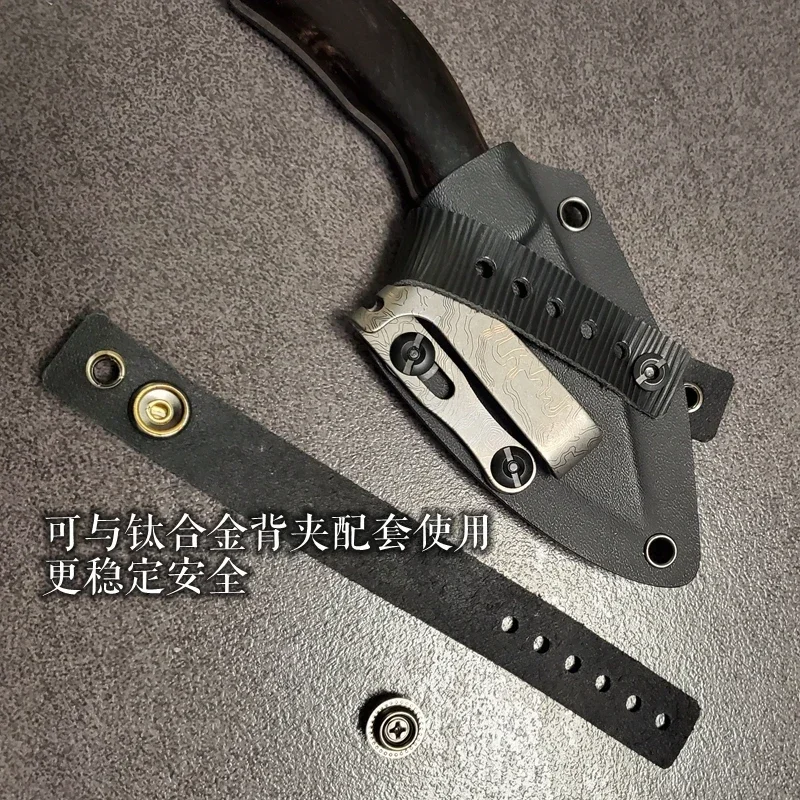 Imagem -02 - Edc Couro Cinto Onda de Água Ondulado Cinto Pode Fixa Bainha Pura com Hardware Padrão 18 25 cm