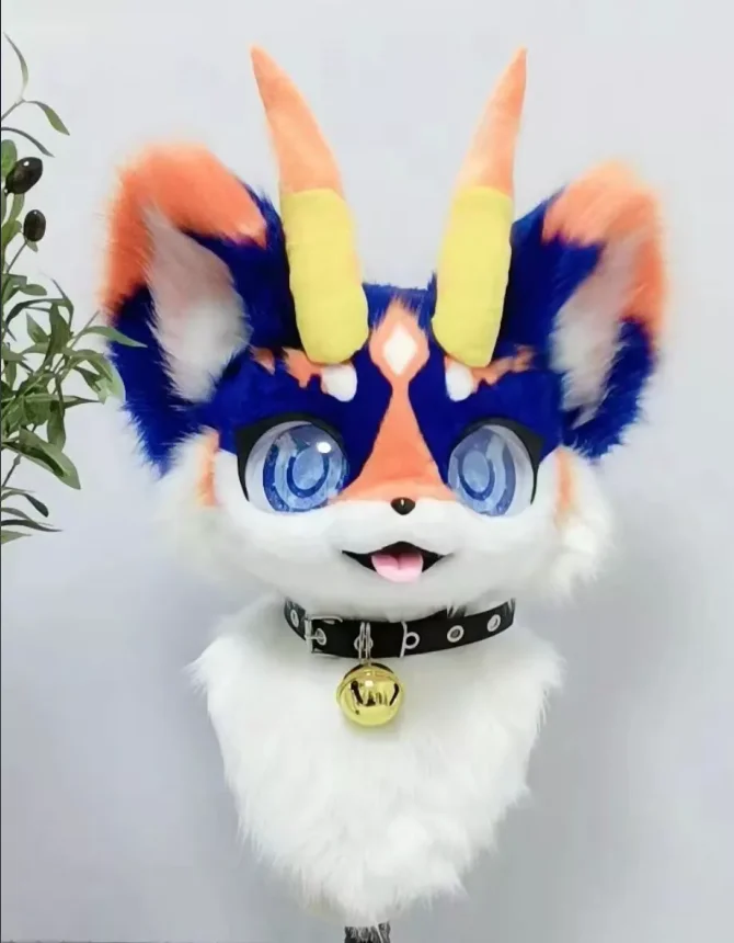 봉제 fursuit 허스키 마스코트 의상 헤드 커버 성인 여우 어린이 할로윈 코스프레 위장 상업 쇼