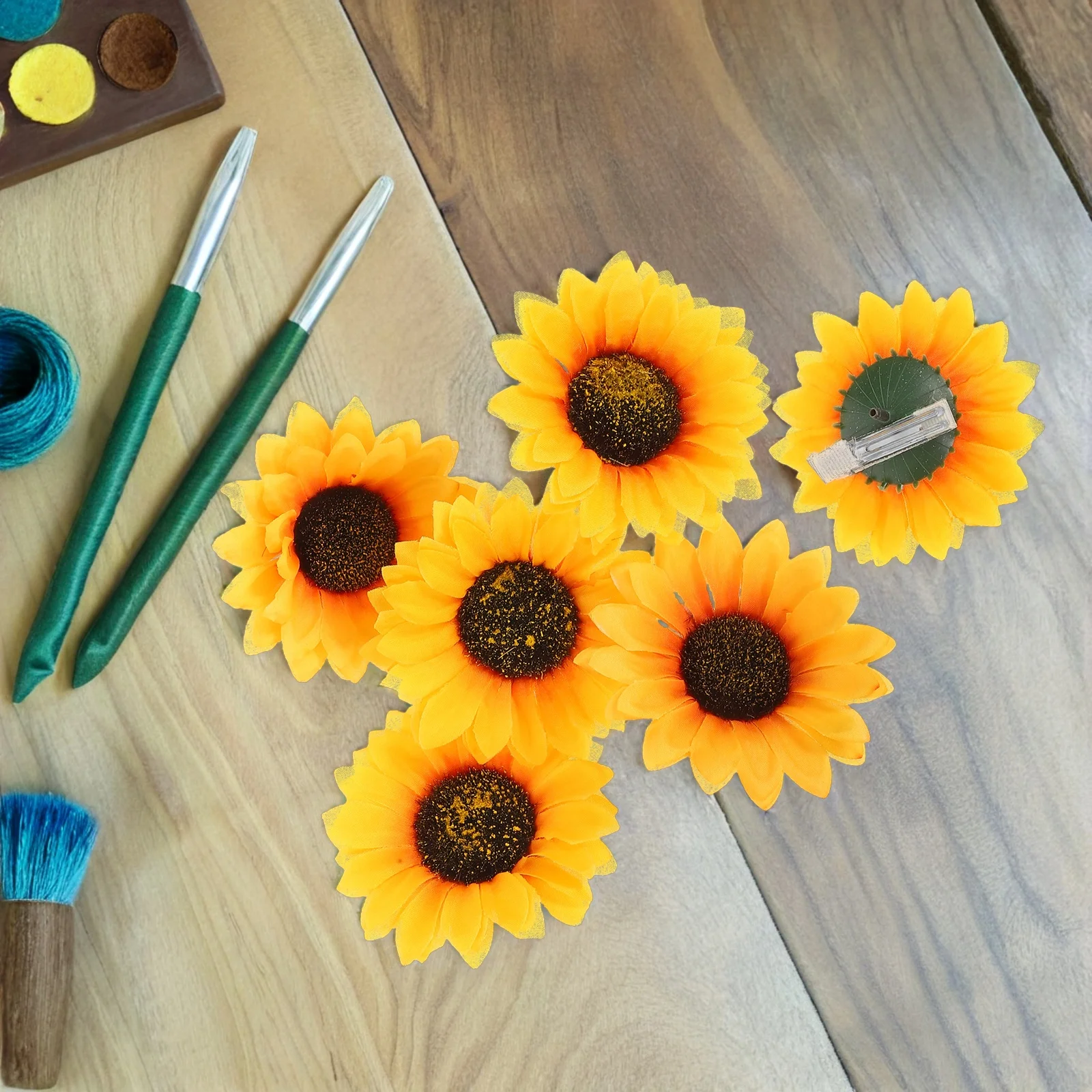 

6Pcs Fashionable Sunflower Hair Clips Stylish Flower Hairpins Elegant Clips Chic Accessories