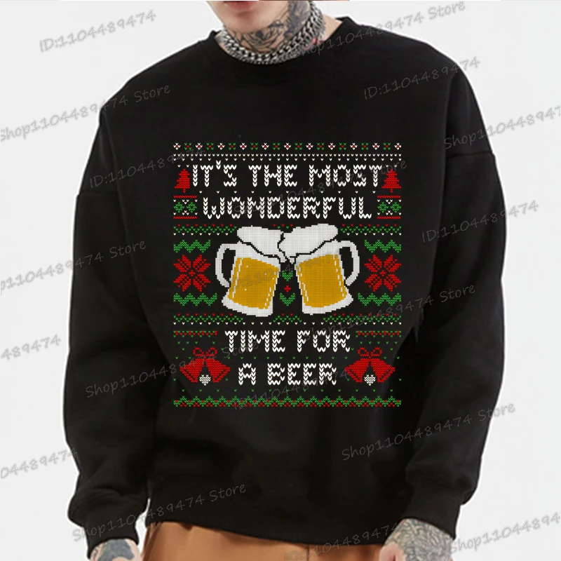إنها الأكثر رائعة لبدلة البيرة المطبوعة البلوز الرجال النساء عيد الميلاد البيرة القمم ملابس رياضية الذكور موضة عيد الميلاد السترة #1