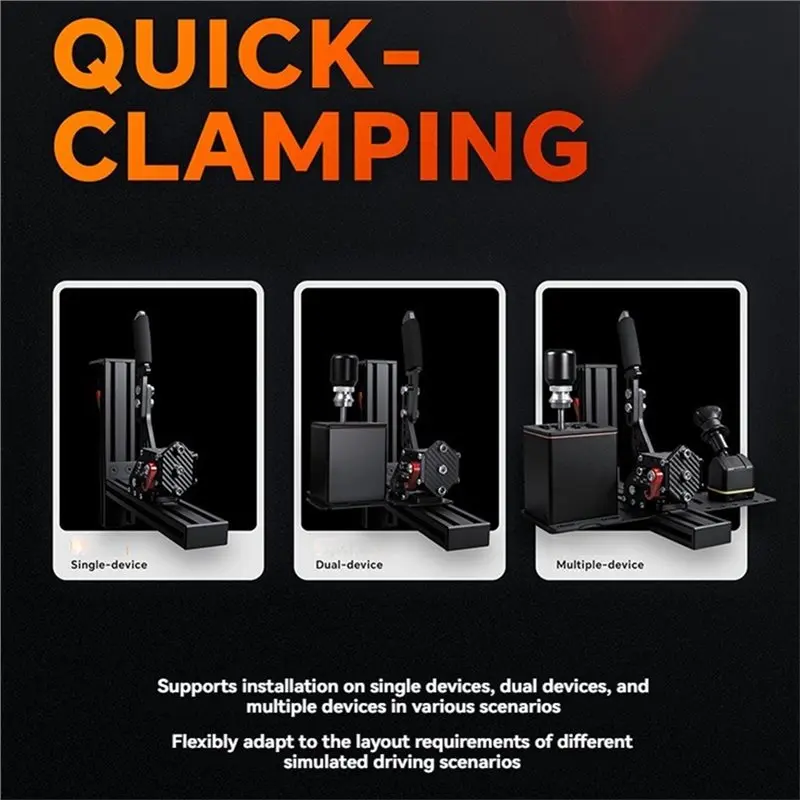Y44A Racing Game Simulator Desk Clamp, Quick Release Universal Desktop Mount for Shifter Handbrake, Heavy Duty Aluminum Fixture