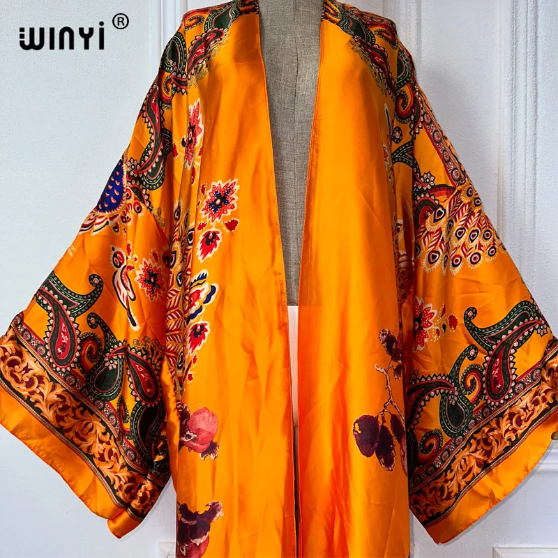 Nowa letnie kimono w Afryce w stylu boho sukienka z nadrukiem maxi blogerzy polecają swetry rozpinane okrycie plażowe abaya dubai luksus