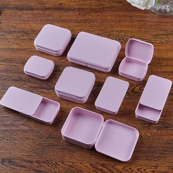 1Pcs Mini Metal Tinplate Container Square Hinged Flip Storage Box Small Kit Case Jewelry Coin Candy Organizer Portable Box