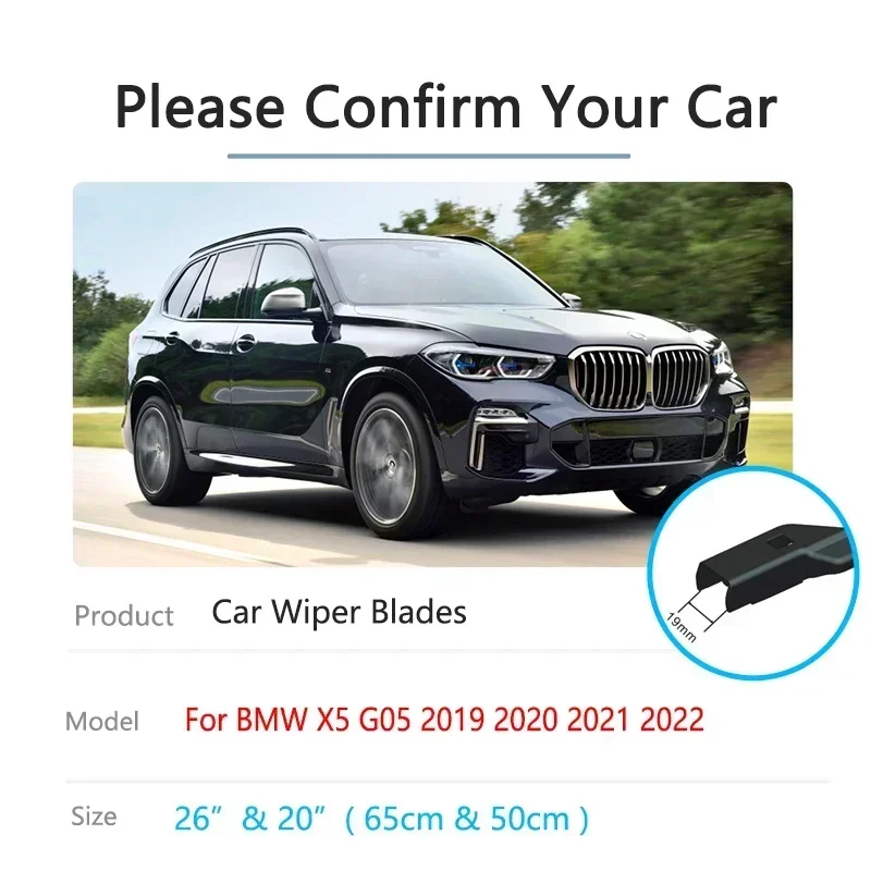 For BMW X5 G05 2019 2020 2021 2022 Car Front Window Wiper Cover Gloss Blades Brushes 26 20 Cutter Accessories High Quality