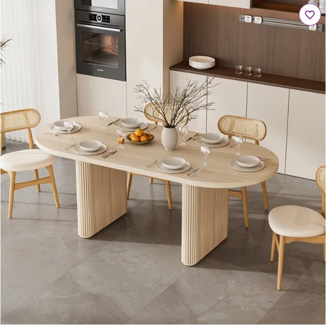 Solid wood stretchable dining table chair combination set custom home