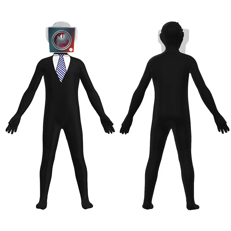 Loween cosplay jogo monitor pessoa banheiro homem macacão apertado role-plang palco desempenho traje produção chinesa