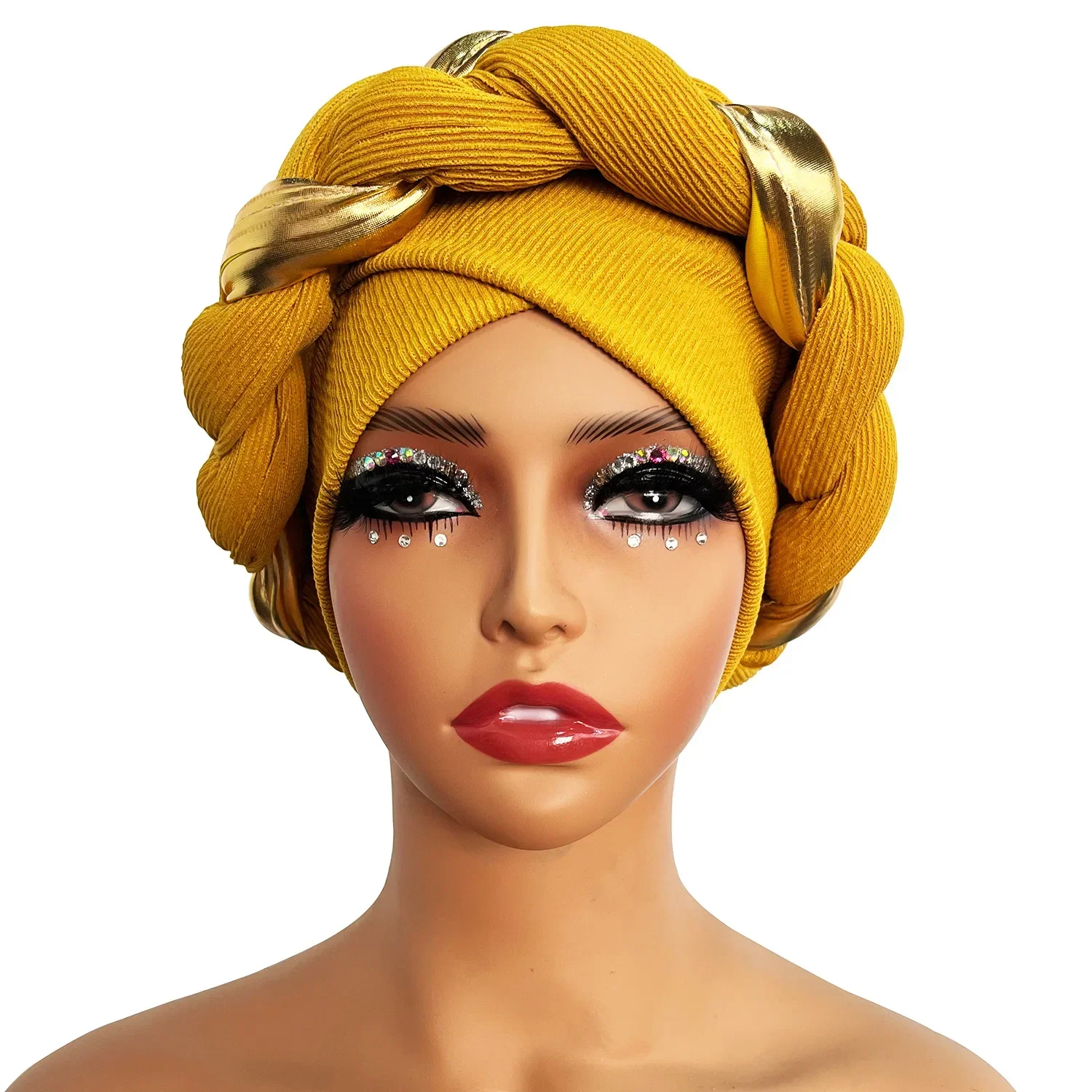 

Fashion African Headtie African Autogele Caps Women Turban Muslim Female Head Wraps