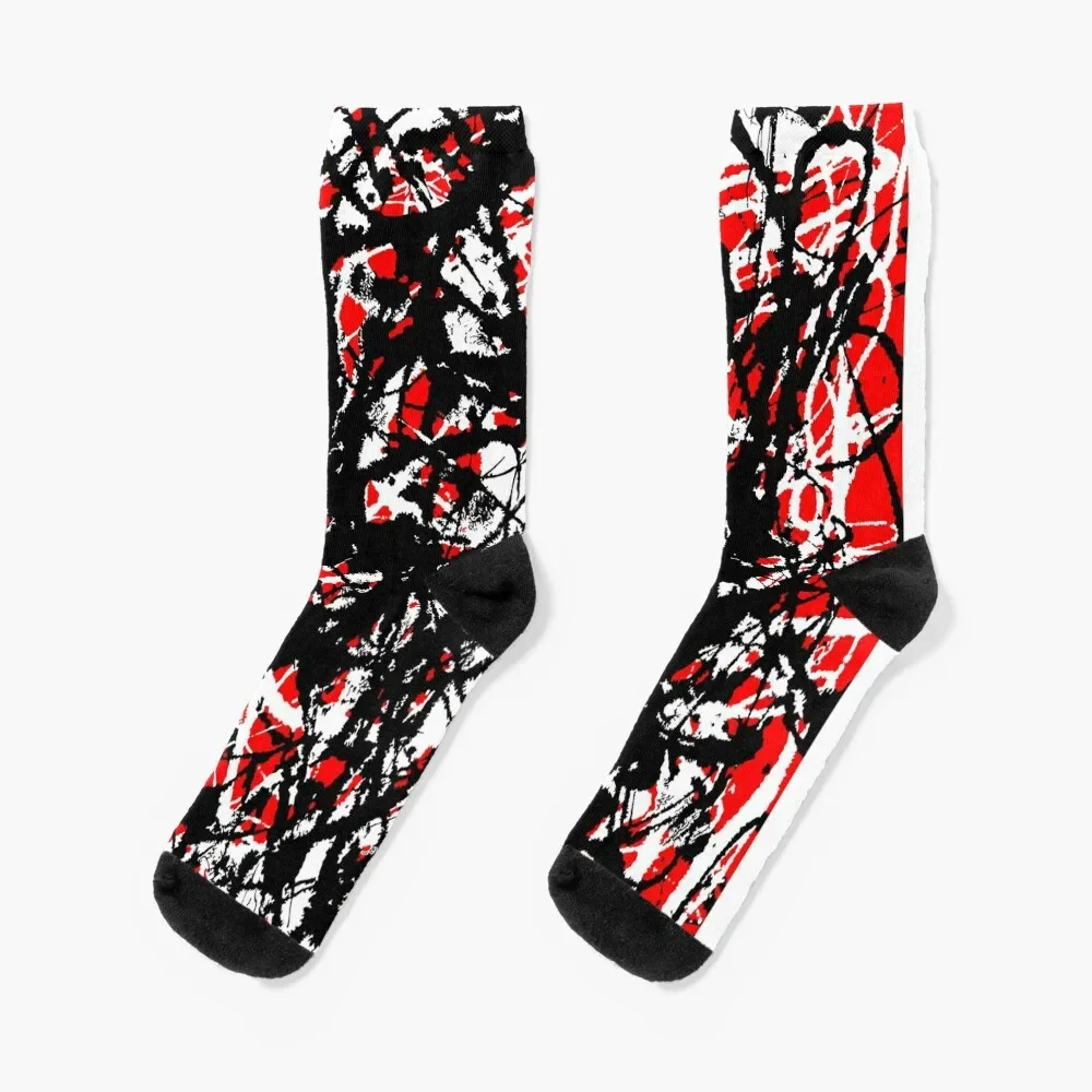 Jackson Pollock Free Form Vectored Socks man luxury Male Socks Women's