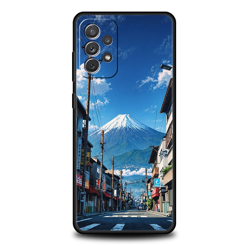 Samsung A15 A13 A35 A55 A51 A71 A41 A31 A21S A03S A05 A17 A23 A25 A33 A53 A73 5G A07 4G用ケース、風景柄、日本シリーズ