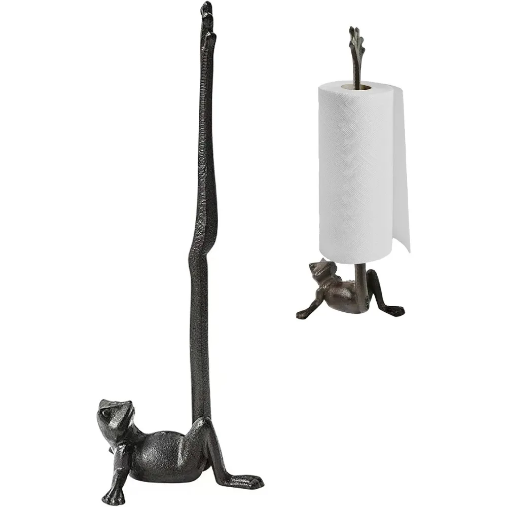 

Держатель для бумажных полотенец на столешнице, подставка для держателя туалетной бумаги на ножке лягушки, стабильная и прочная, милая забавная декоративная бумага в деревенском стиле с животными