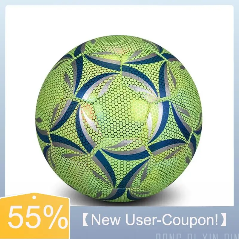 【New User-Coupon!】Reflective Football Dazzling Glow In The Dark Training And Game Ball Long-Lasting Brightness