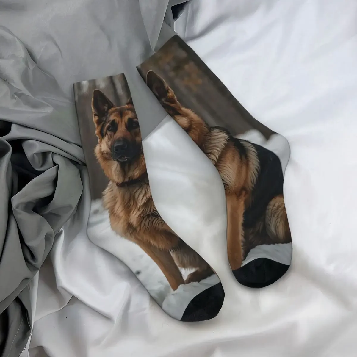 

All Seasons Crew Stockings German Shepherd Dog Socks Casual Long Socks for Men Women Valentine's Day Gifts