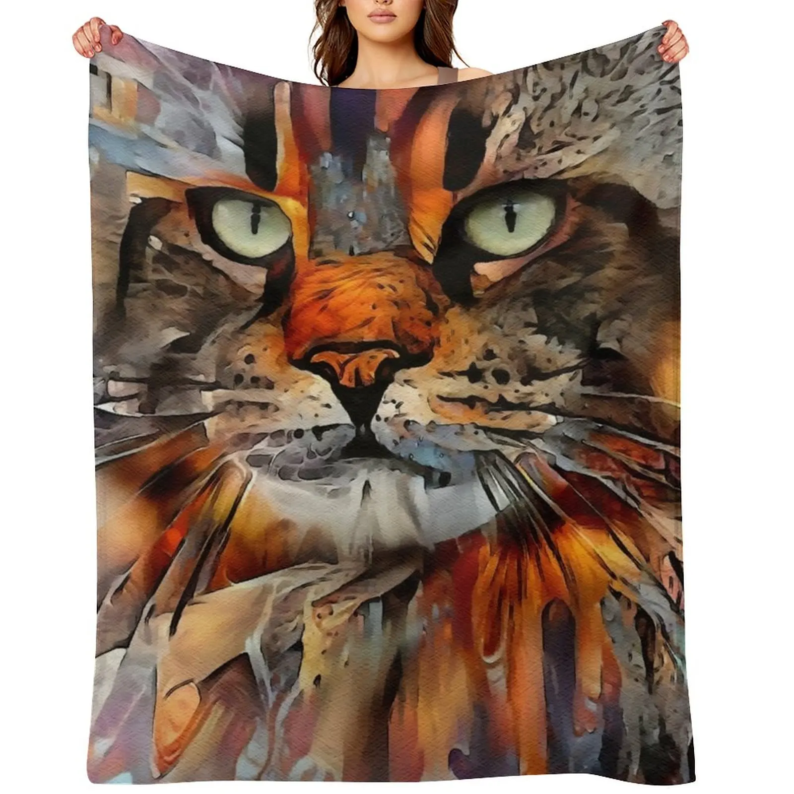 

Zikkan, cat, chat, cat, lea roche paintings Throw Blanket christmas gifts Thermal Luxury St for babies Blankets