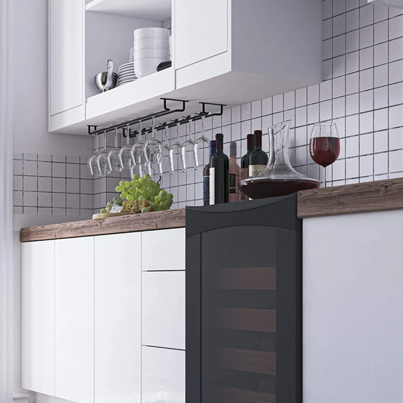 G92C Black Wine Class Glass debajo del gabinete Rack Rack Suppiladel