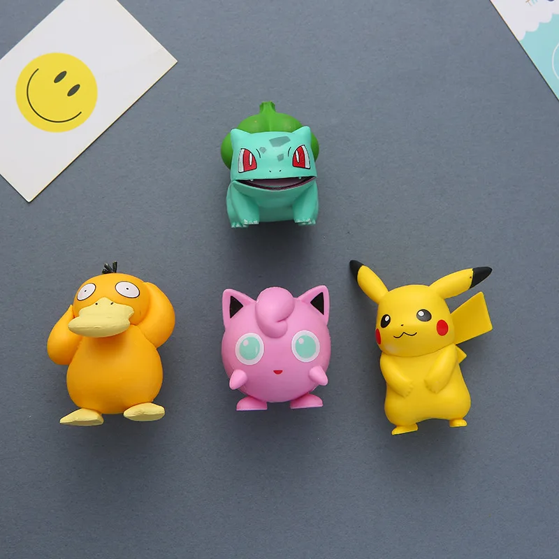 Ensemble d'aimants de réfrigérateur Pokemon Pikachu, figurine de dessin animé Kawaii, décoration d'intérieur, décorations d'ornement de réfrigérateur mignon, 6 pièces