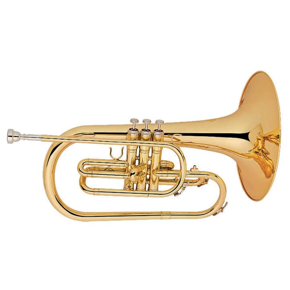 

Gold lacquer Stainless steel Piston Tone F Marching Mellophone