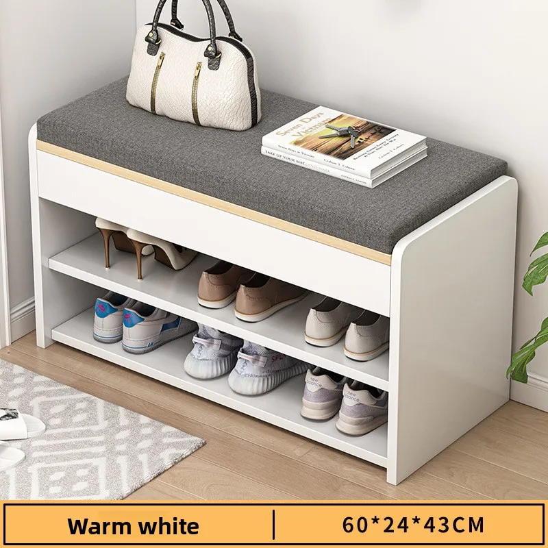 Shoe changing stool household simple multi-layer indoor soft bag can sit on shoe stool storage rack small door shoe cabinet image 2
