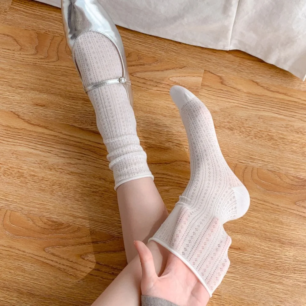 Милые летние носки ярких цветов, тонкие свободные носки, дышащие носки с рулонными краями, женская одежда, носки, чулочно-носочные изделия
