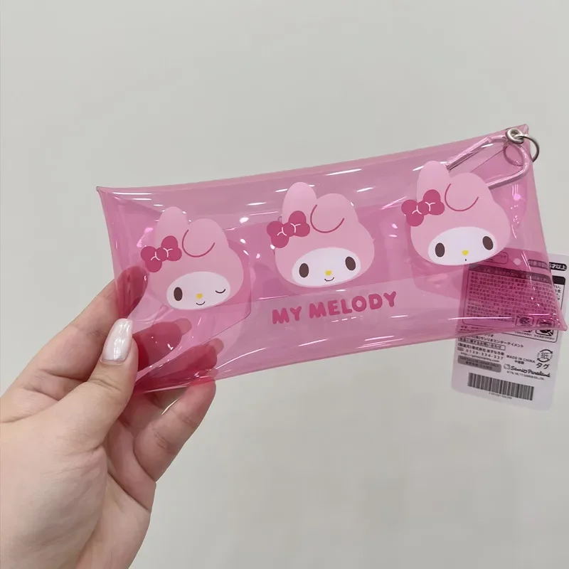 Hello Kitty Astuccio per matite in PVC culomi, scatola di cancelleria, portafoglio per trucco cartoon Sanrio, carino borsa per riporre la mia melodia di Cinnamoroll per le donne