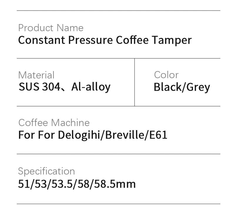 51 mm 53 mm 58 mm Espresso-Stampfer, konstanter Druck, 30 Pfund, mit kalibriertem, federbelastetem Edelstahl-Zubehör, Kaffee-Barista – Detail 12