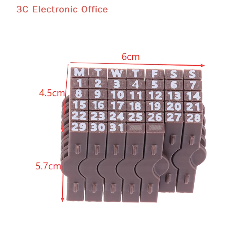 [3SC] Alphabet Numbering Connected Stamp Rubber Stamp Consolidated Numbers Stamp Perpetual Calendar