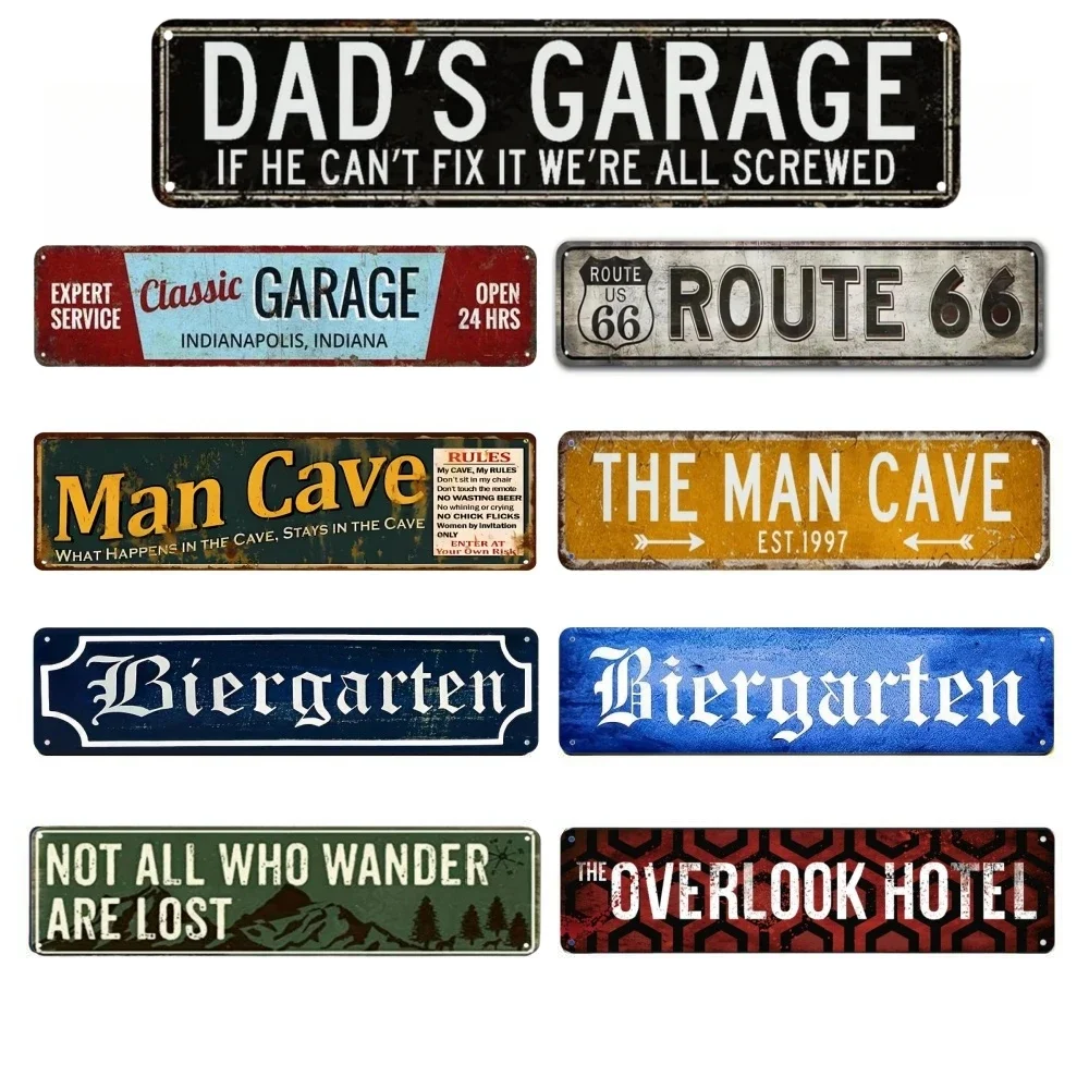 Beer Garden German Metal Sign, Blue Bar Brewery Pub Aluminum Sign, Drinking Restaurant Drinker Plaque Wall Decoration