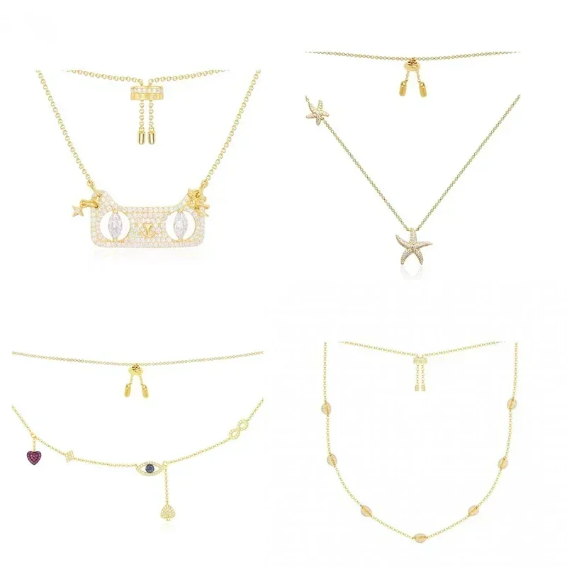 

LI KI High Quality Sterling Silver Shell Starfish Necklace Exquisite Clavlar Chain Gift To Friends Manufacturers Direct Sales