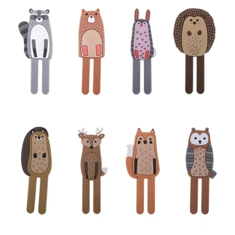 Cartoon Animals Magnetic Hooks Removable Fridge Sticker Refrigerator Message Magnet Coat Hanger Key Holder Hanging Storage Hook