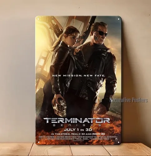 Terminator  Genisys Arnold Schwarzenegger Movie Metal Poster Tin Sign -