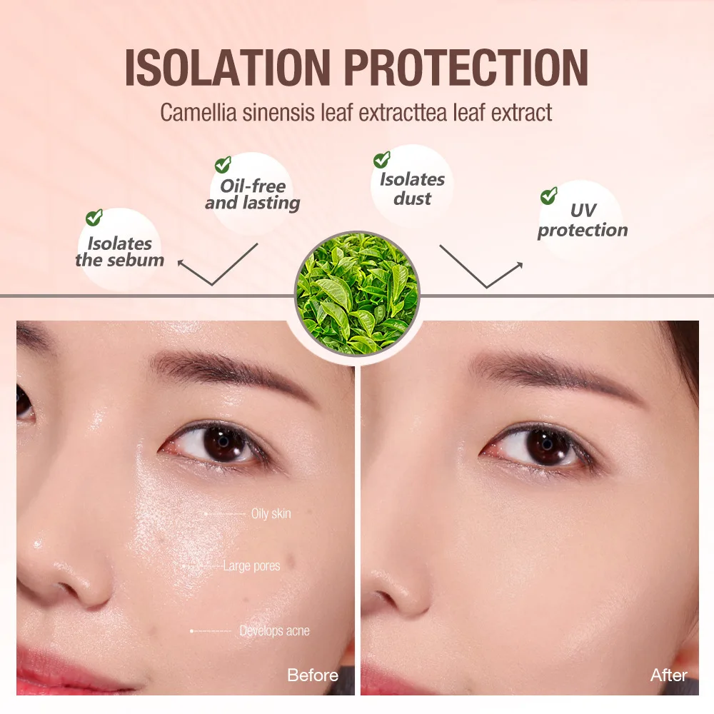 Der.J 20ml Zero Pore Pelle liscia Base per il viso Primer per trucco Brillante Senza olio Protezione isolante UV a lunga durata