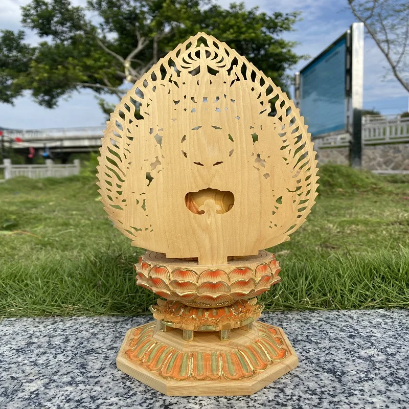 Genuine Gold Gilded Shakyamuni Buddha - Hinoki Wood Hand-Carved Great Sun Buddha for Home Temple Decor