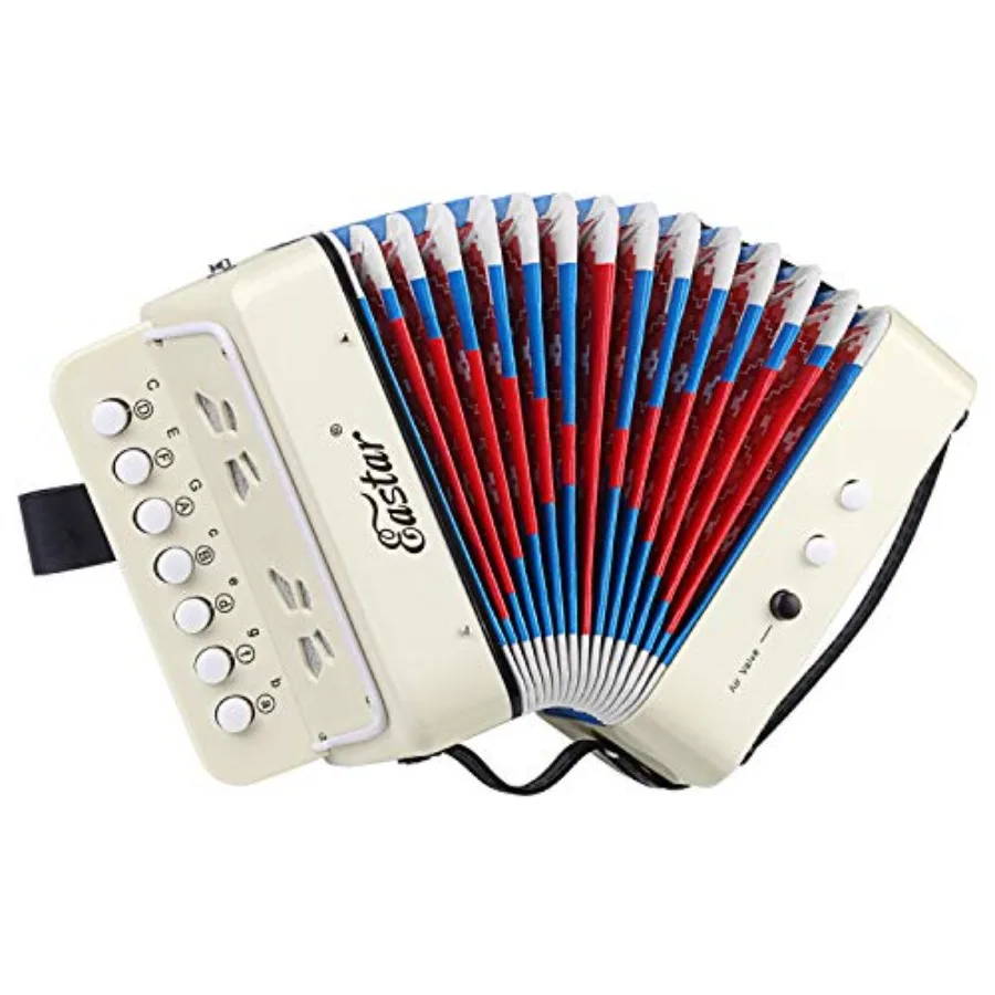 

Eastar Accordion Toy 10 Keys Mini Musical Instrument White for Toddlers Beginners Educational Fun Learning Tool