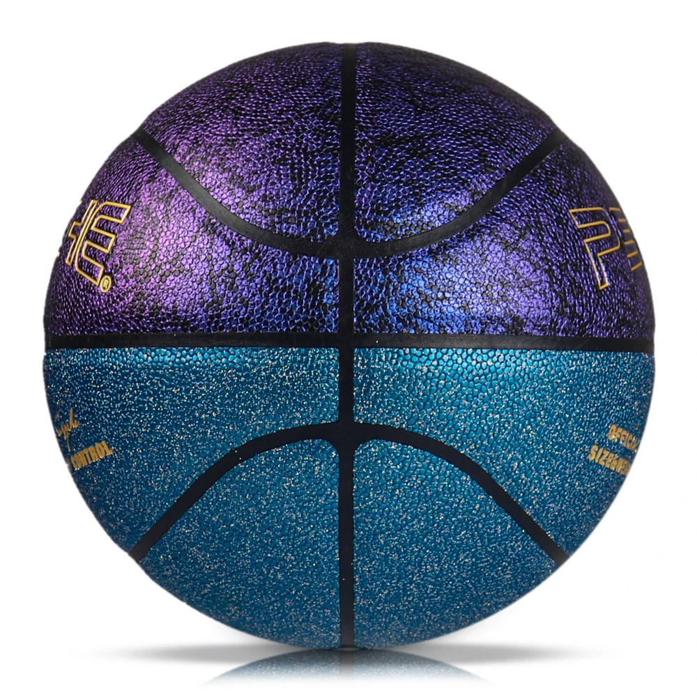‌ 高反発バスケットボールボール耐摩耗性 ‌ PUレザーバスケットボールアウトドア ‌ ストリートボール ホログラフィック反射光るバスケットボール