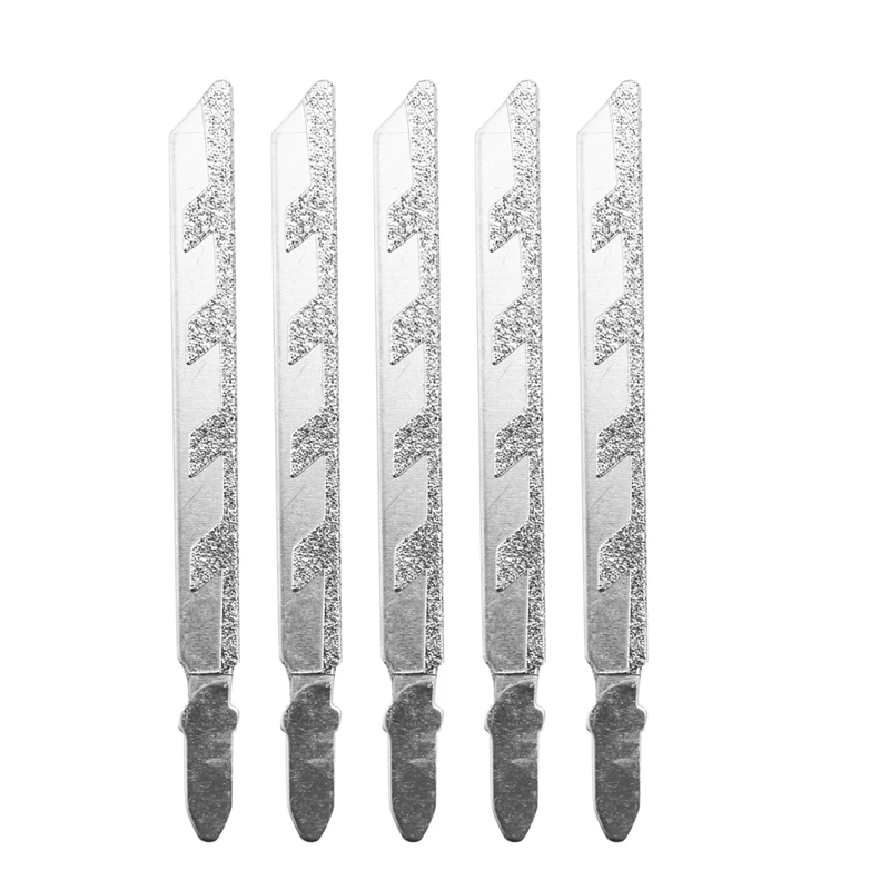 5Pcs 101mm 4 Inch T Shank Jigsaw Blades Diamond Coated Jig Saw Blade Set Masonry Tile Cutting Power Tools Accessories-A23R