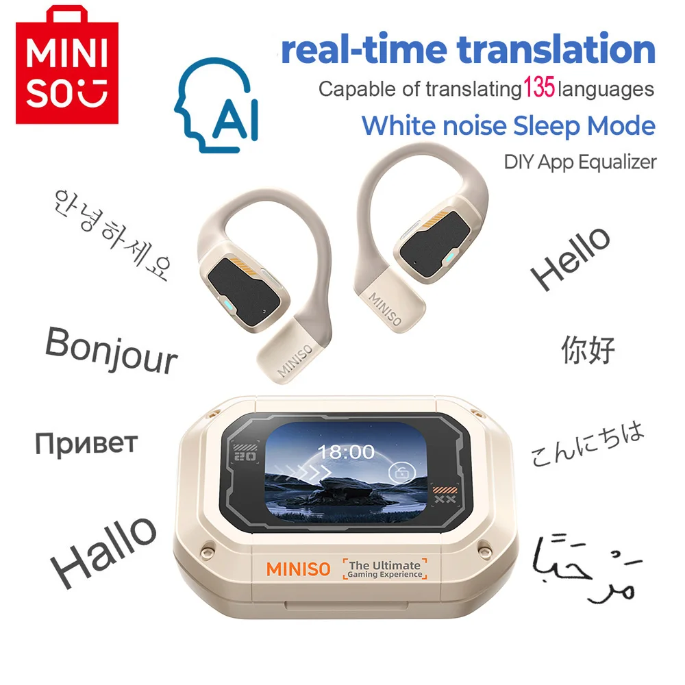 [AI Vertaler] MINISO M98 Draadloze hoofdtelefoon OWS Sport Bluetooth-oortelefoon Gaming-headset ASMR APP Vertaling Oordopjes IPX5
