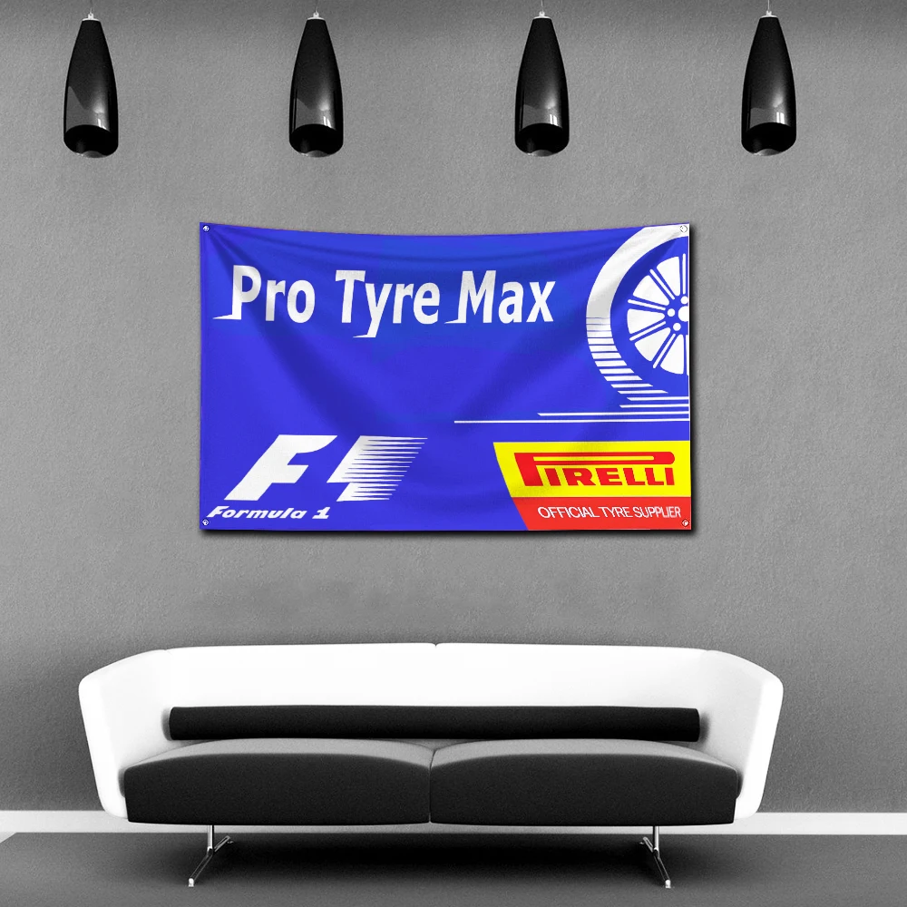 Pirellis Tyres Flag Polyester Digital Printing Banner 4 Sizes for Garage Wall Art Out Door Decoration With Brass Grommets