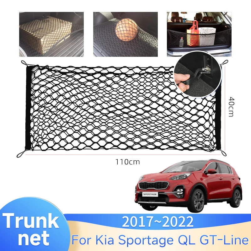 

Car Trunk Net For Kia Sportage QL GT-Line 2017~2022 2018 2019 Car Boot Trunk Elastic Storage Net Cargo Organizer Bag Accessories