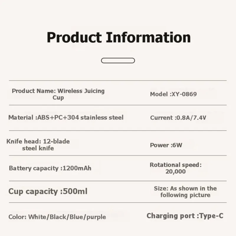 AT28-Portable USB Powered Juicer Cup 12-Blade With LCD Display, Outdoor Travel Juice Maker-Multi-Plug Options