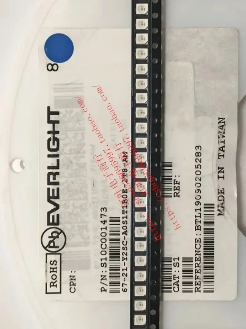 100pcs/Yiguang 67-21-Y2SC-2T8-AM Patch 3528 Highlight 588nm Yellow Automotive LED Bead PLCC2