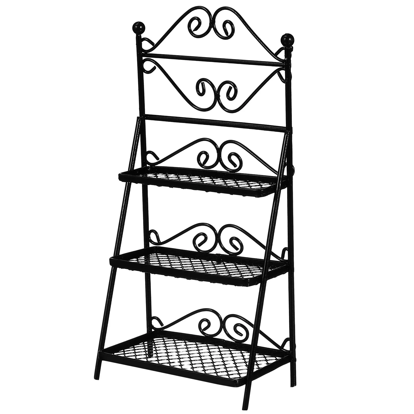 

Mini House Flowerpot Shelf Iron Material Miniature Decorative Rack Dollhouse Balcony Furniture Mini Storage Rack