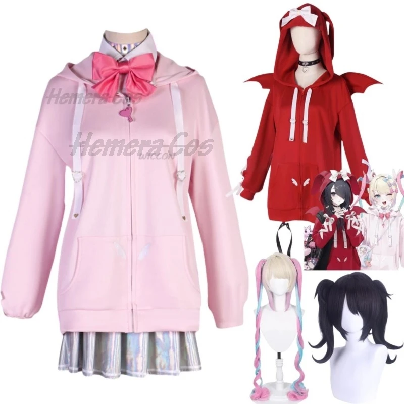 

Anime Game Needy Girl Overdose Rain KAngel Cosplay Costume Ame Wig Hoodies JK Uniform Skirt Woman Sexy Kawai Hallowen Party Suit