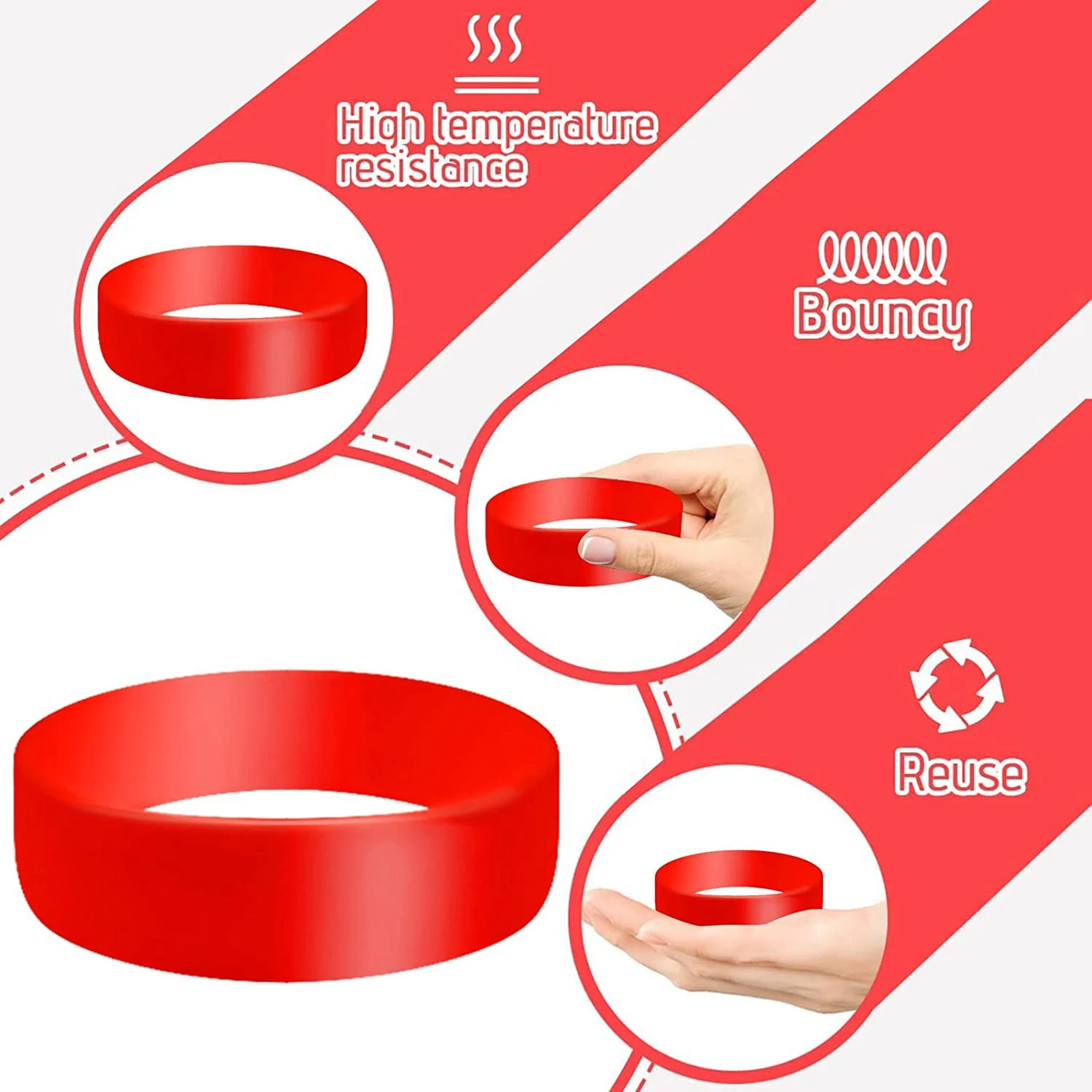 Bandes en Silicone pour gobelet à Sublimation, résistantes à la chaleur, porte-papier, anneaux, pour empêcher les fantômes, GOOD-12Pcs