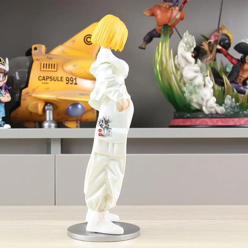 Dragon Ball Estátua Figura Stand Pose Anime Robot 18 Decoração de mesa duas vezes dimensional linda menina Brinquedos colecionáveis e hobbies