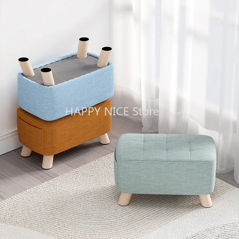 Step Dressers Stool Ottoman Chair Nordic Nightstands Foot Rest Stool Shoe Bench Wooden Muebles Garden Furniture Sets LQ10XP