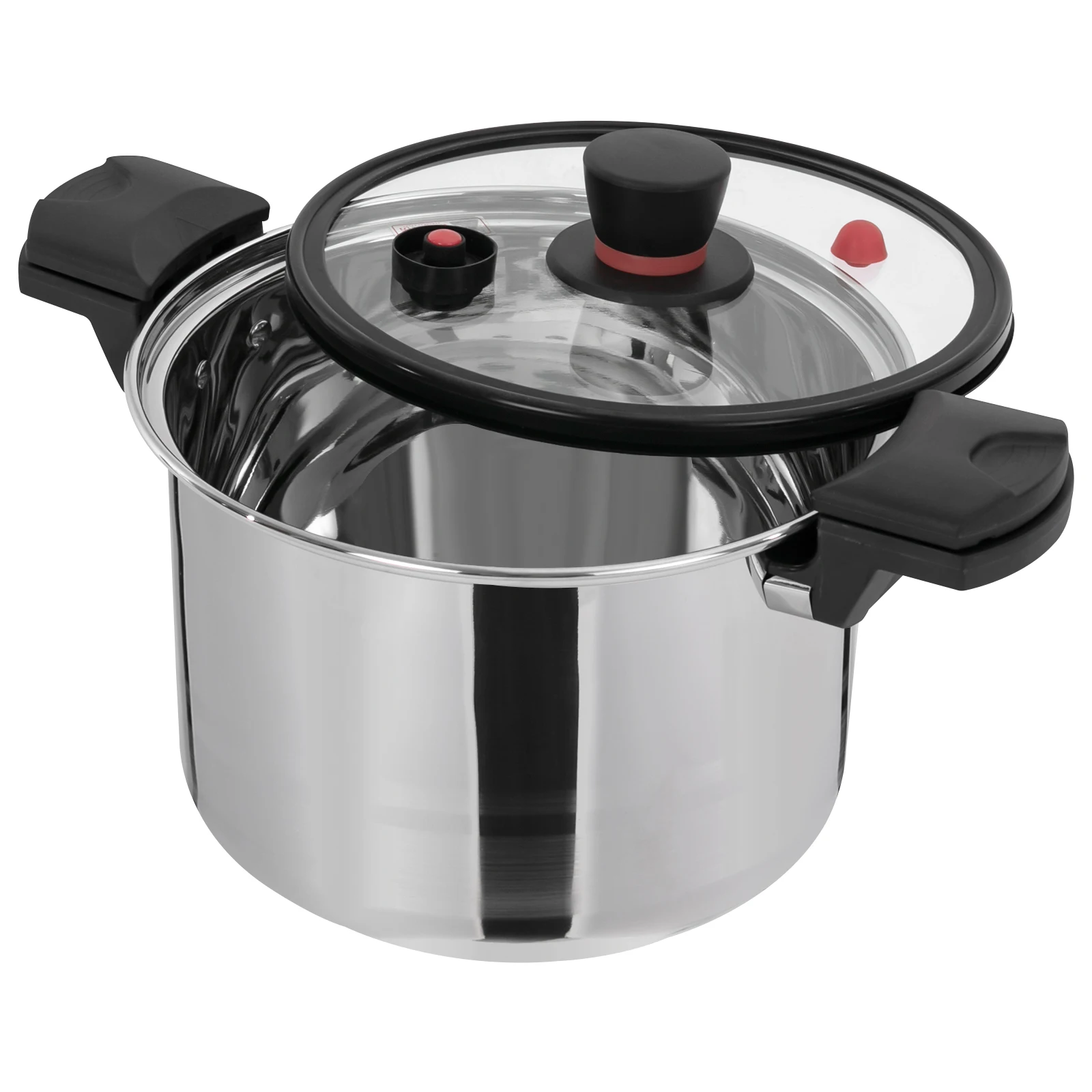 

7L Pressure Cooker with Glass Lid, Silicone Sealing Ring, Non-slip Handle, KPA Micro Pressure, Compatible with Gas and Induction