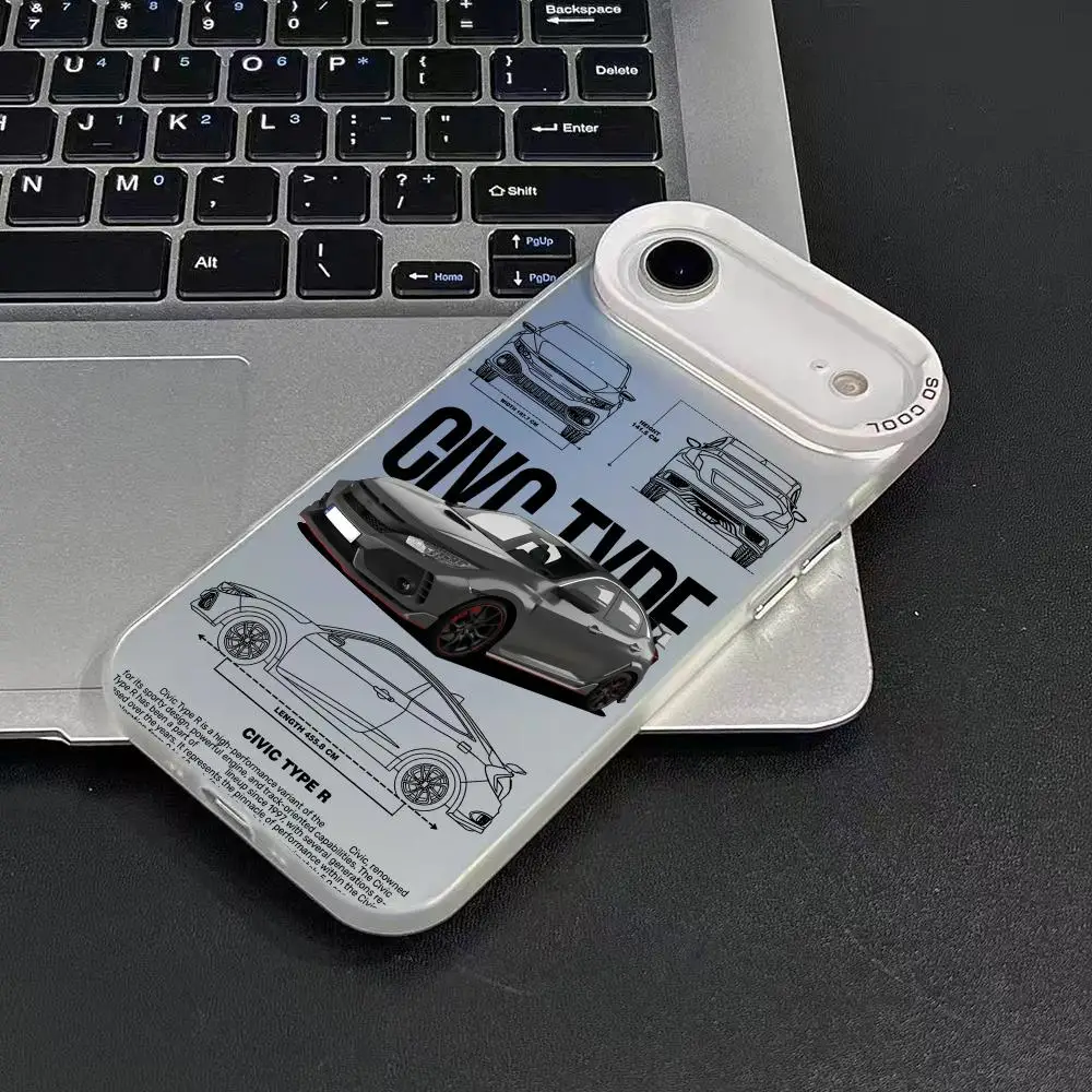 Чехол для телефона C-Civic типа Cbr MOTO для iPhone 17, 16, 15, 14, 13, 12, 11 Pro Max, цветной матовый лазерный противоударный чехол для телефона Aurora