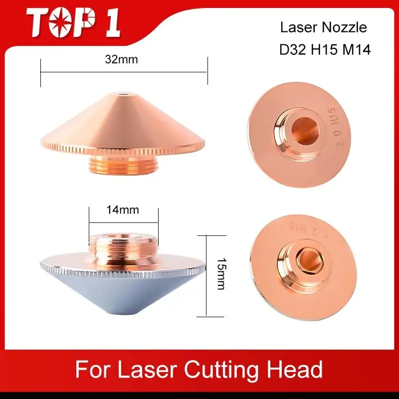 TOP1 10 Pz Ugello Laser D32mm Singolo e Doppio Strato Calibro 0.8 - 5.0 Per Precitec WSX HGS Testa di Taglio Laser In Fibra