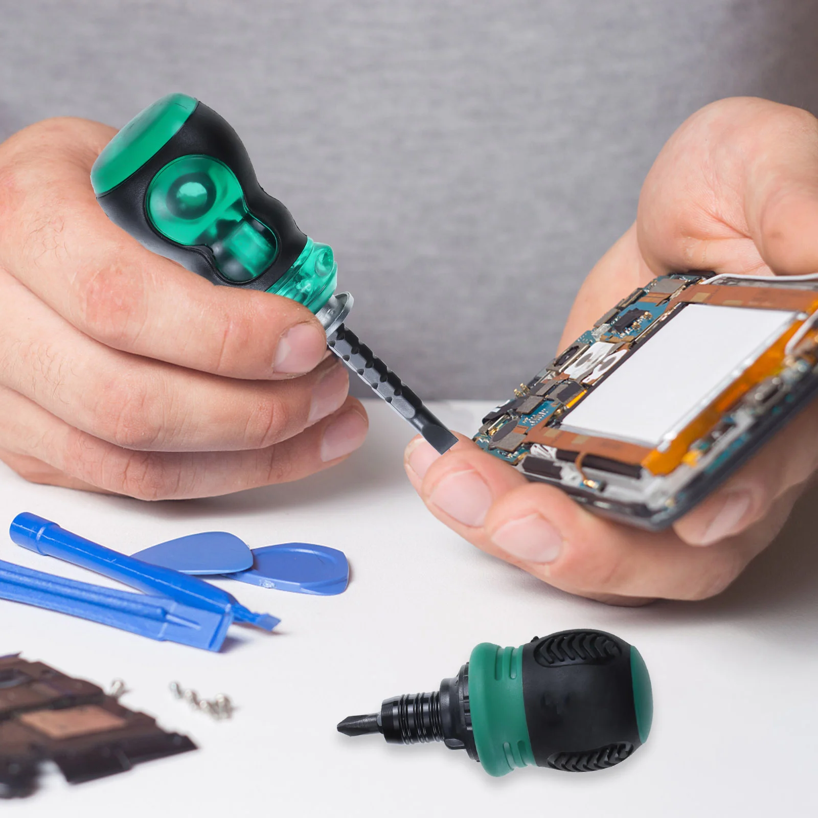 

2Pcs Mini Screwdriver Dual Purpose Precision Repair Tool Anti-Slip Handle Adjustable Cutter Bar Mobile Device Disassembly